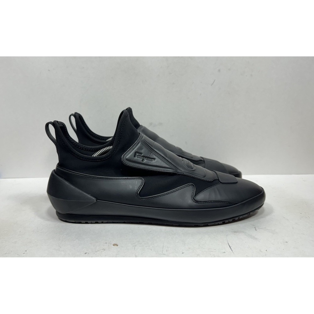 Salvatore Ferragamo Nile Neoprene Sock Sneakers Black Men's Size 11.5 M Slip On